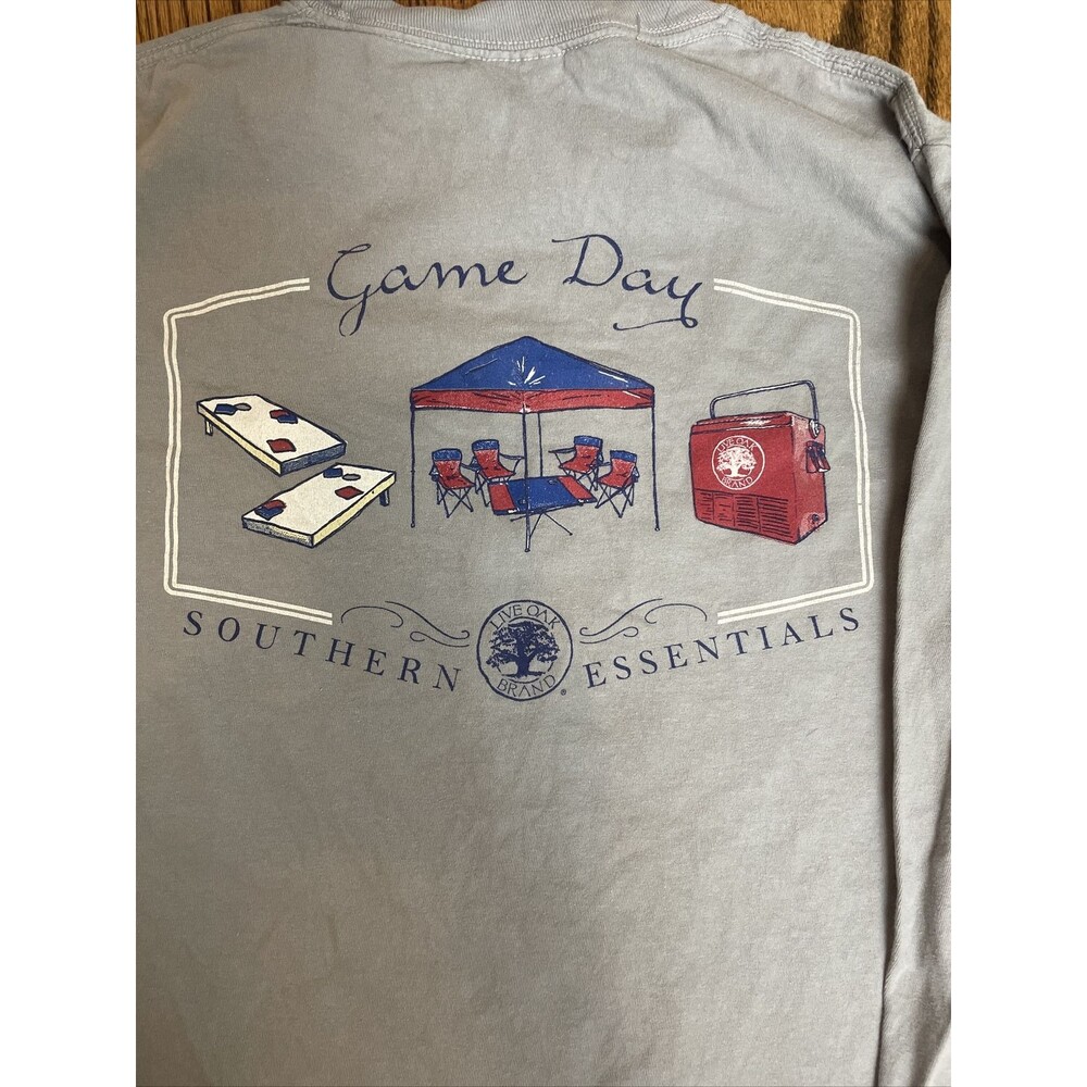 Men's Live Oak Brand Game Day Southern Essentials Long Sleeve GraTee - Small